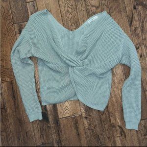 Off the shoulder sweater.